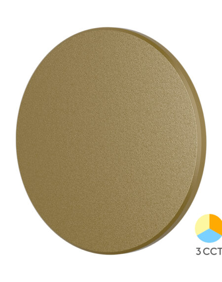 BRY-PALERMO-M-RND-GLD-12W-3IN1-IP65-WALL LIGHT
