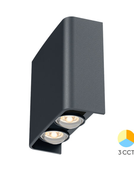 BRY-VECTOR-B-WL-GRY-4x1W-3IN1-IP65-WALL LIGHT