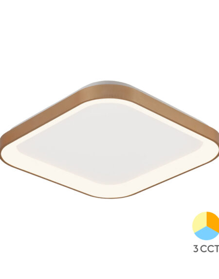 LED Plafonjera BELLA – 3u1 36W kocka zlatna