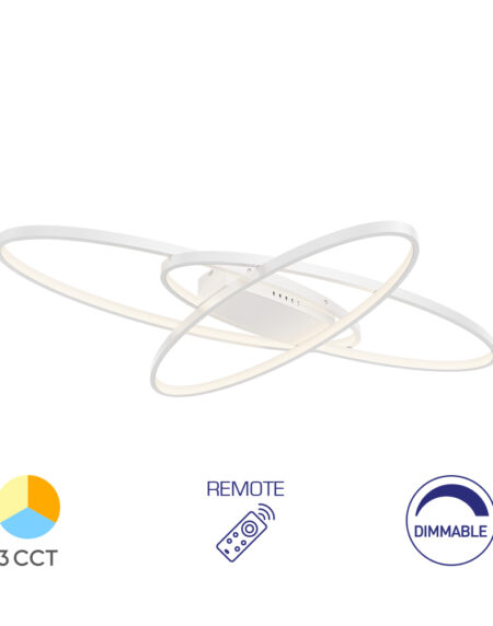 LED plafonjera NELA Bela – 72W RND, sa daljinskim