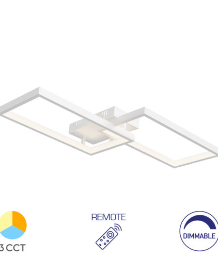 LED plafonjera NELA Bela – 40W SQR, sa daljinskim