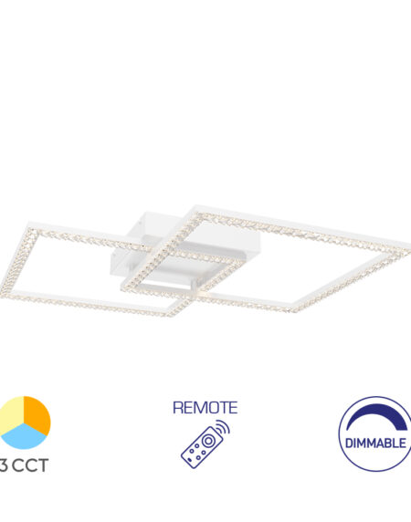 LED Plafonjera CRYSTAL A Bela 55W 3u1