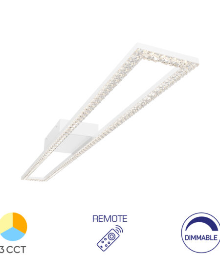 LED Plafonjera CRYSTAL C Bela 40W 3u1