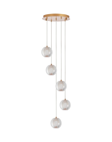 BRY-S001R-5H-G9-GLD-PENDANT LIGHT