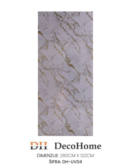 DH-UV04 - PVC zidni panel Embossed zlazni mermer 1220*2800*3