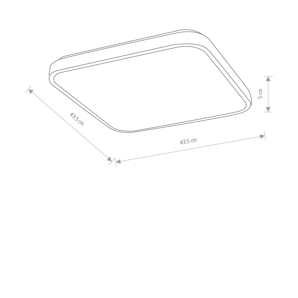 AGNES SQUARE LED PRO BLACK 32W 3000K IP44 - Слика 6