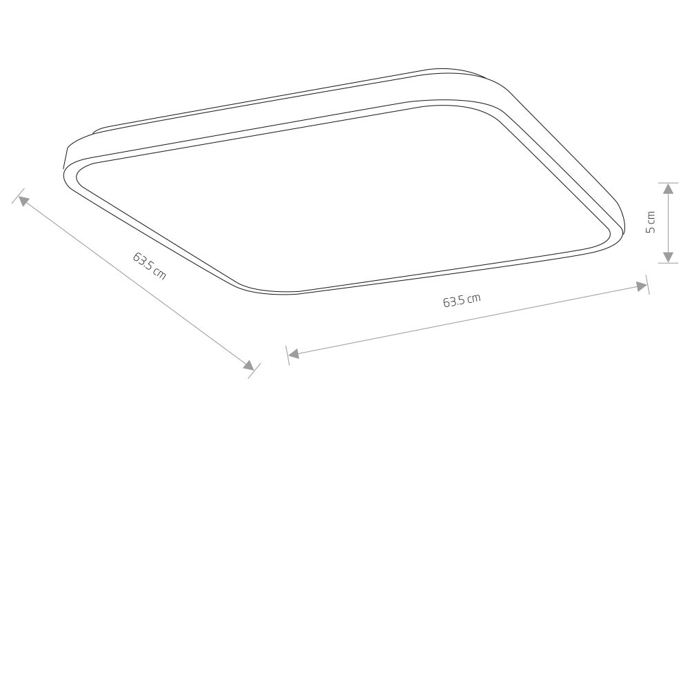 AGNES SQUARE LED PRO BLACK 64W 4000K IP44 - Слика 6