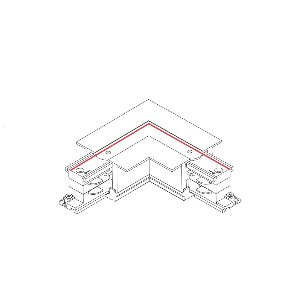 CTLS RECESSED POWER L CONNECTOR , LEFT ( L-L) WHITE - Слика 2