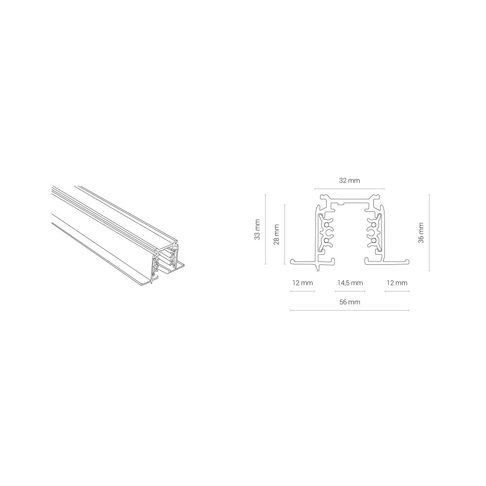 CTLS RECESSED TRACK 1M WHITE - Слика 2