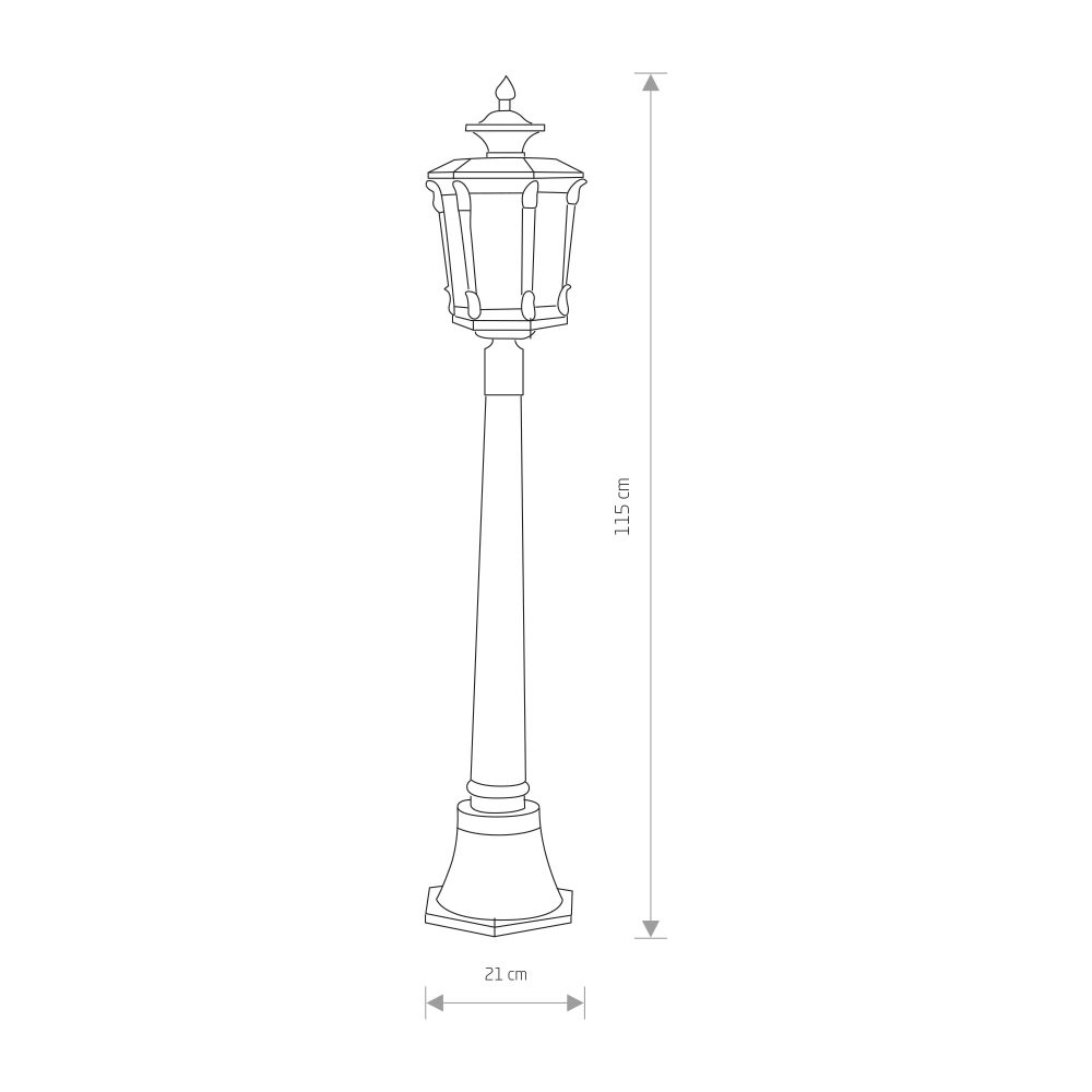 Stubna lampa fenjer AMUR I floor lamp - Слика 2