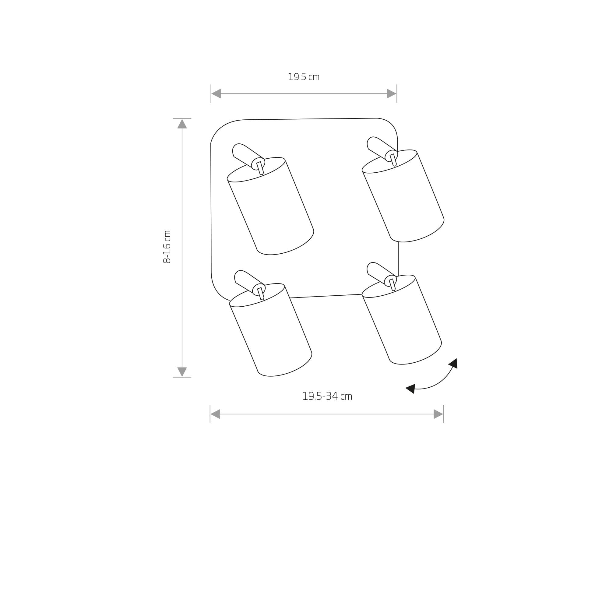 Spot lampe EYE SPOT BLACK IV ceiling - Слика 2