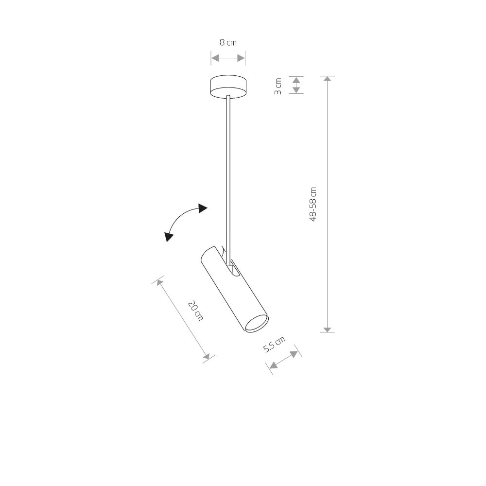 Spot lampa EYE SUPER WHITE I pendant A - Слика 2