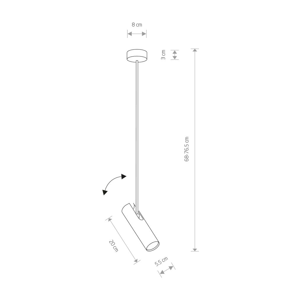 Spot lampe EYE SUPER WHITE I pendant B - Слика 2