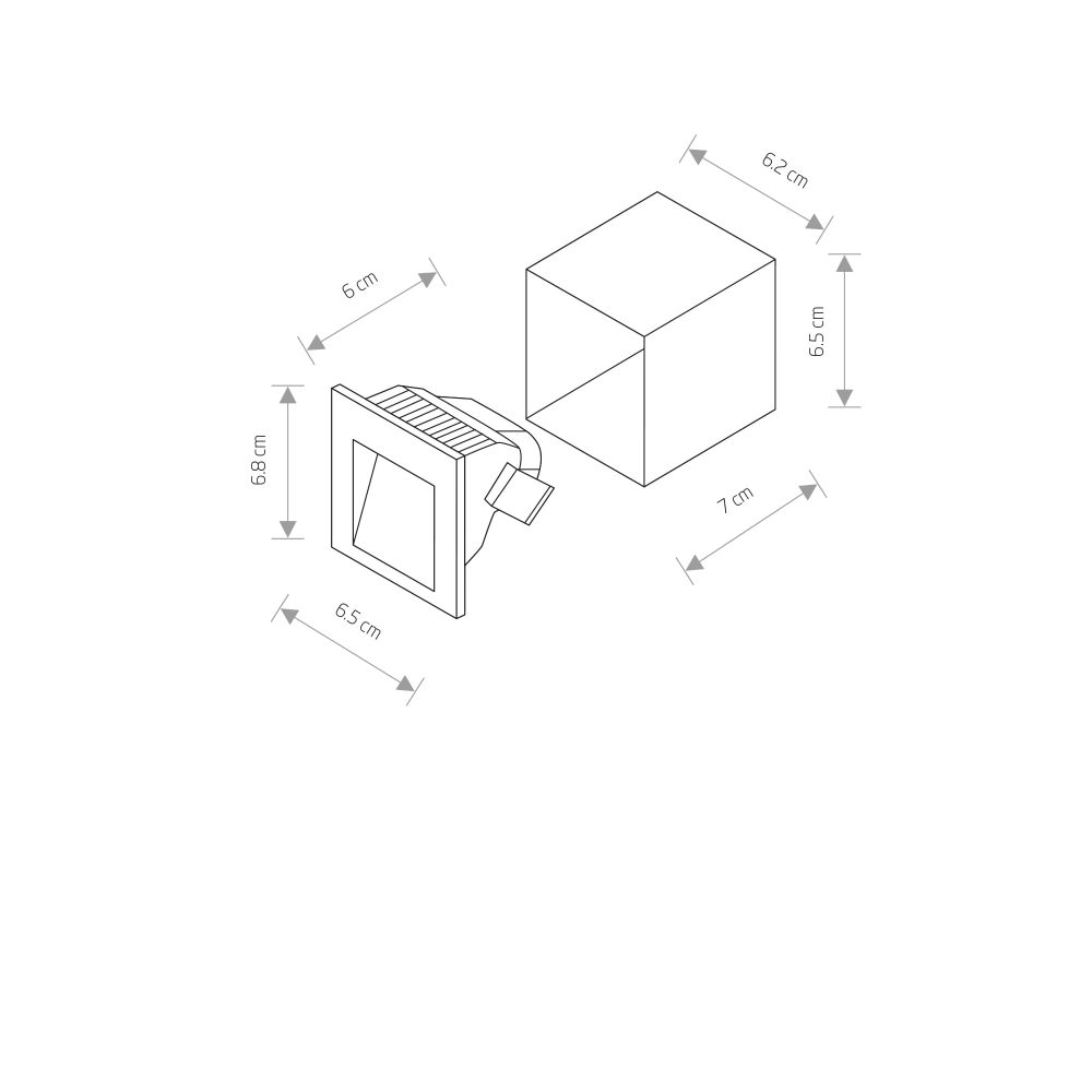 Ugradna zidna lampa STEP  LED  GRAPHITE - Слика 3