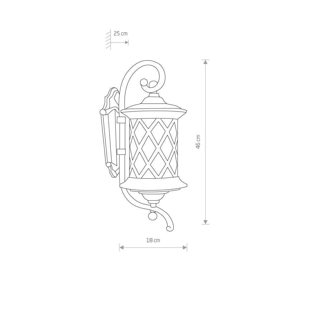 Nadgradna zidna svetiljka fenjer LANTERN - Слика 2