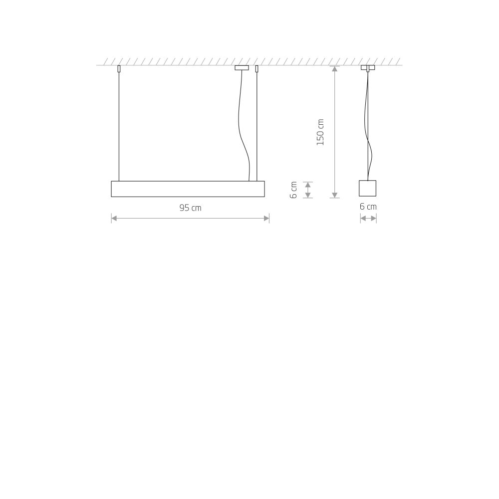 SOFT LED GRAPHITE 90X6 pendant - Слика 5