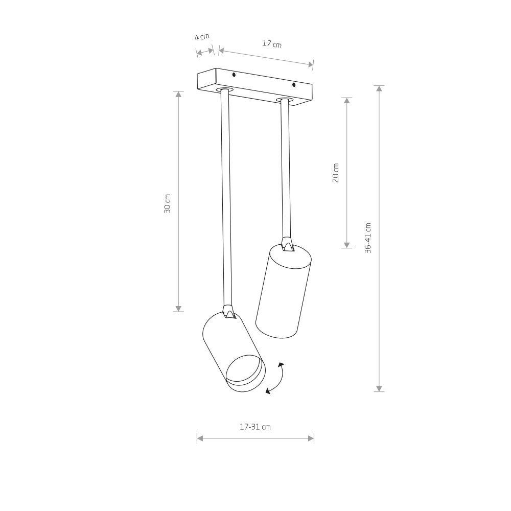 Spot lampe MONO LONG II WHITE/GOLD - Слика 2