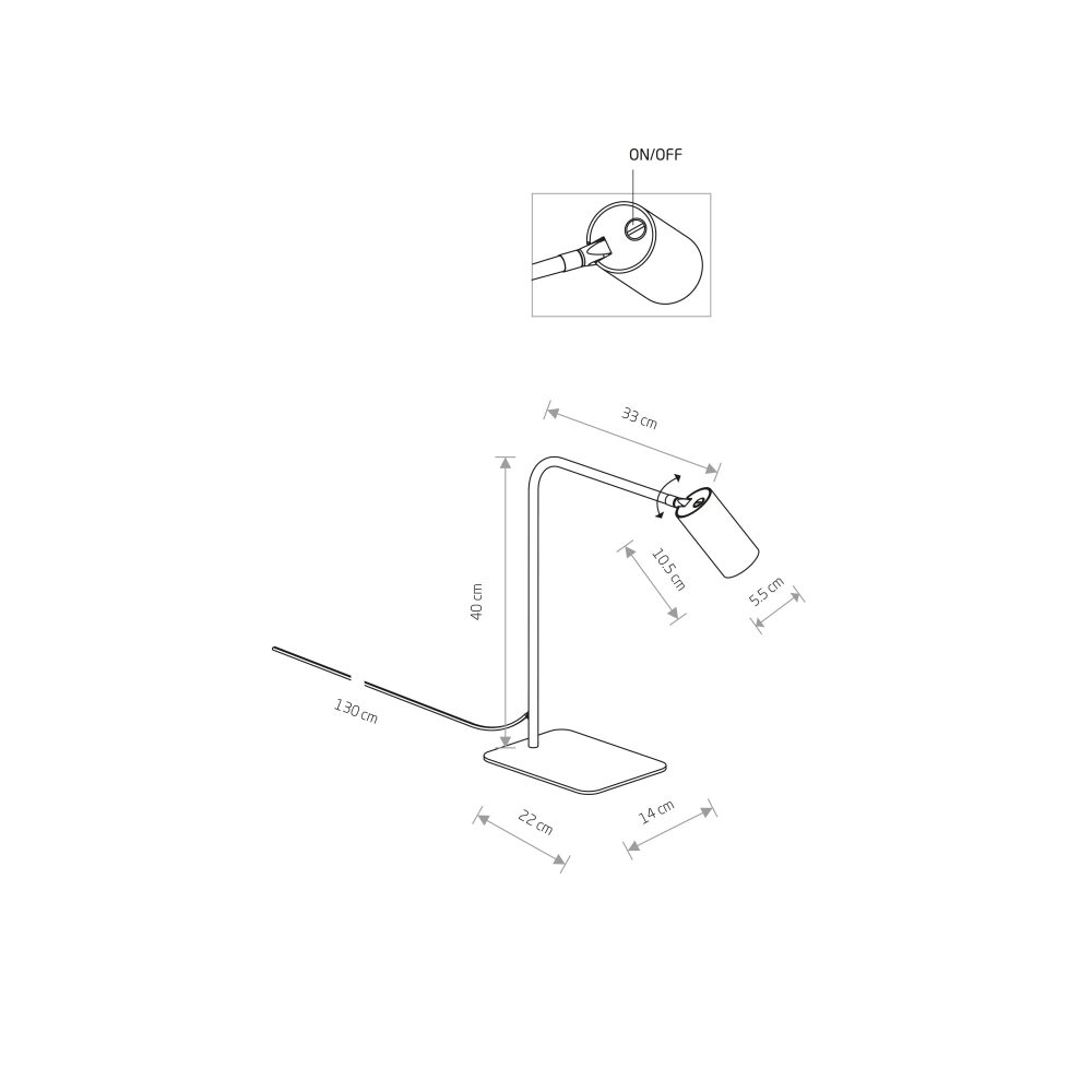 MONO table lamp WHITE - Слика 2