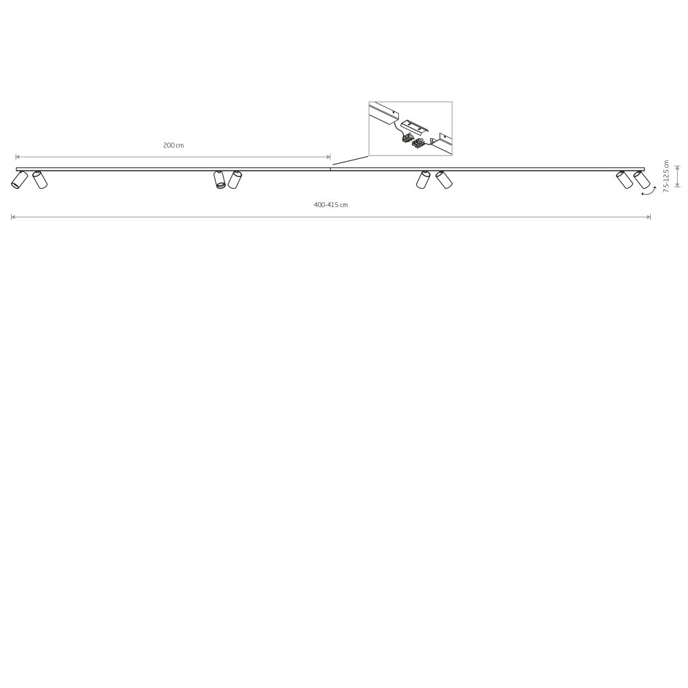 Spot lampe MONO VIII 2X200 BLACK - Слика 2