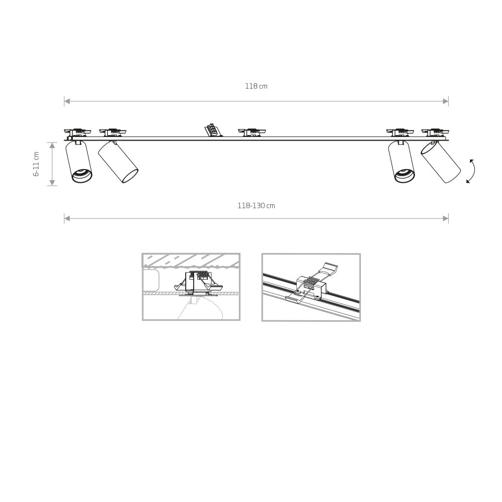 Spot lampe MONO SURFACE IV WHITE - Слика 2