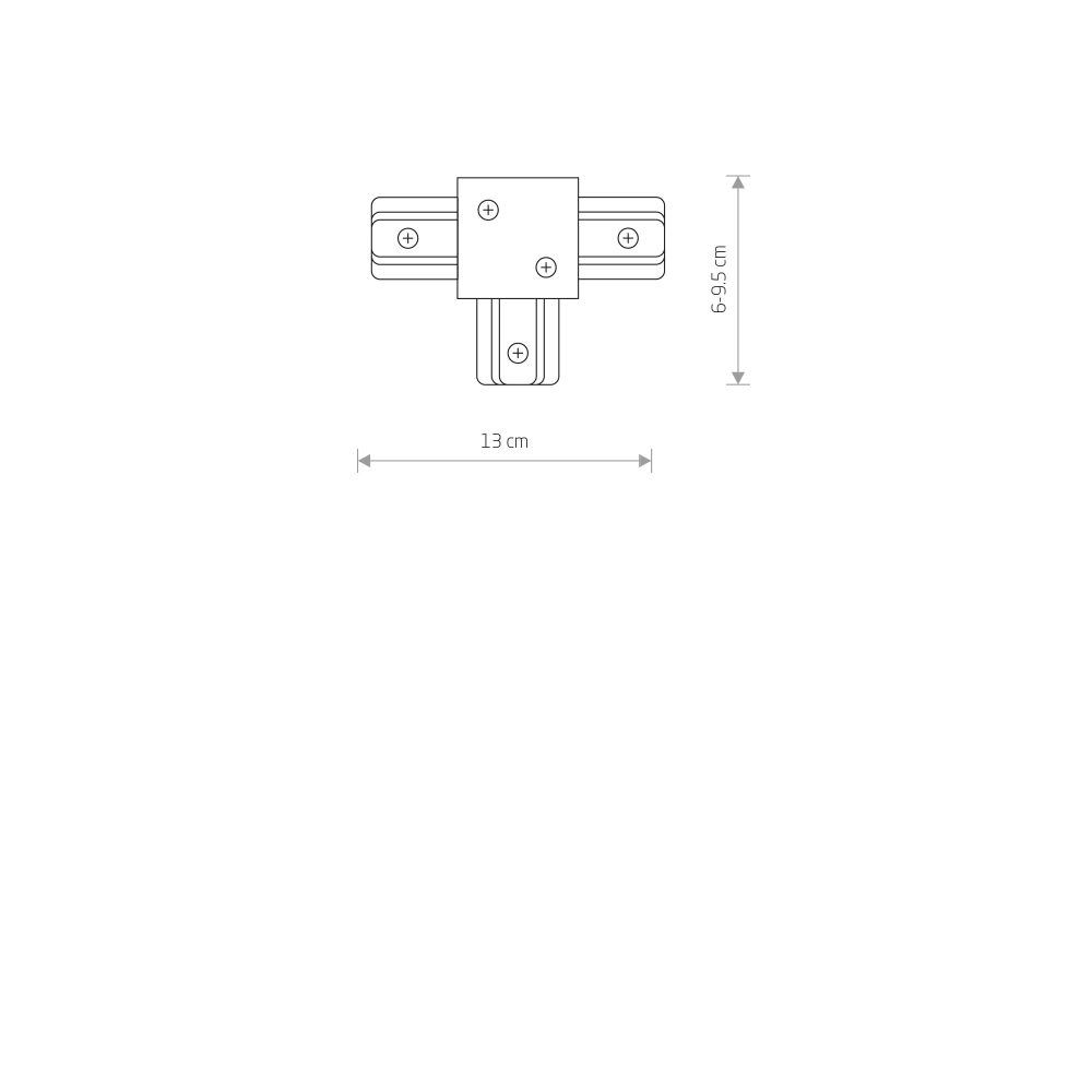 PROFILE RECESSED T-CONNECTOR BLACK - Слика 2