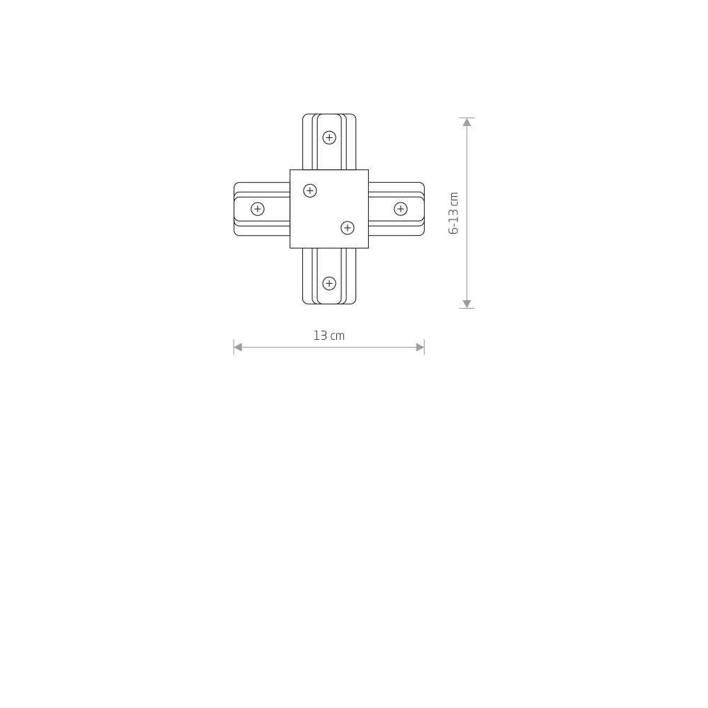 PROFILE RECESSED X-CONNECTOR BLACK - Слика 2