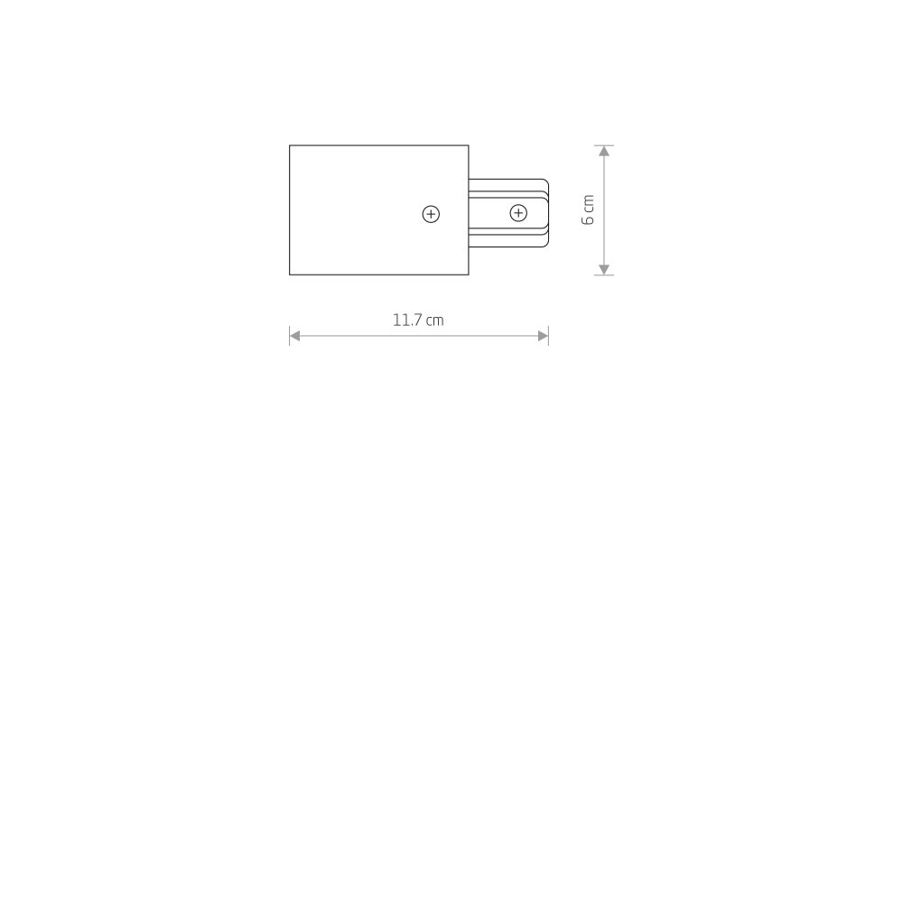 PROFILE RECESSED POWER END CAP WHITE - Слика 2
