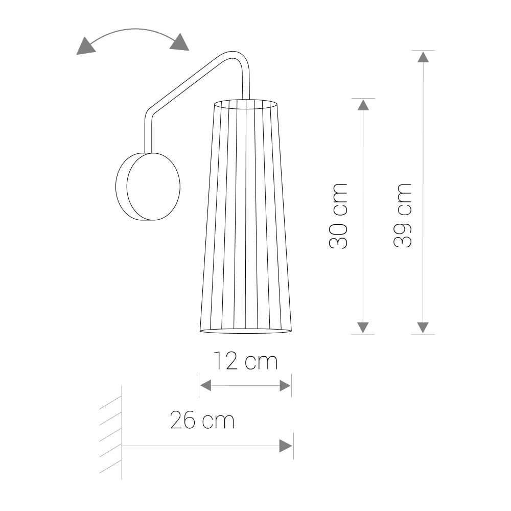 DOVER BLACK I wall lamp - Слика 2