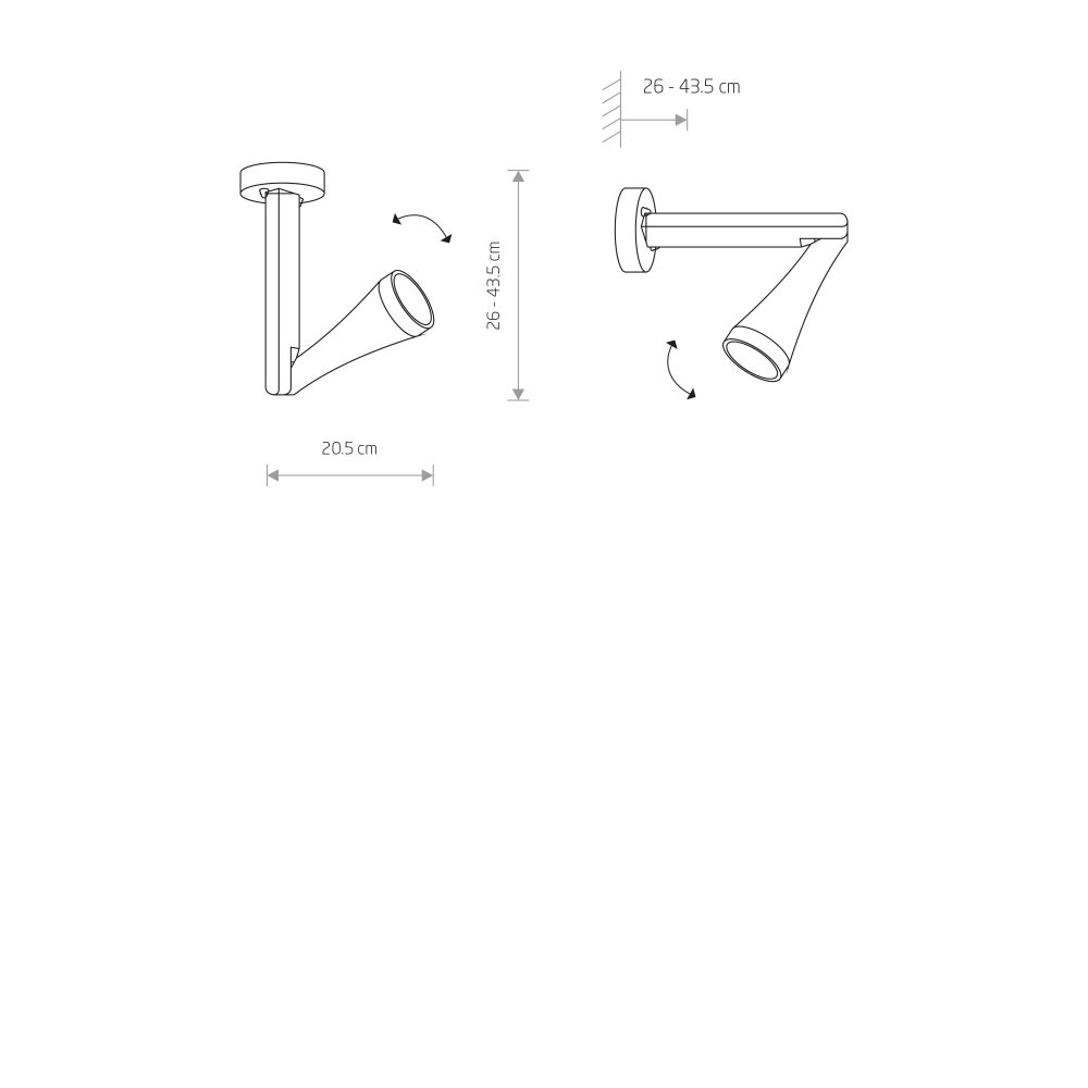 Zidna lampa OTTAWA GRAPHITE I wall lamp - Слика 2