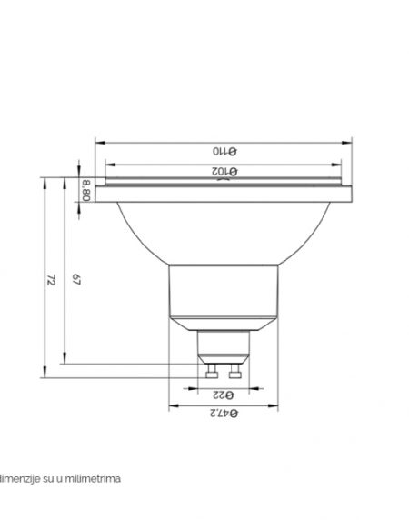 DAWN LED SIJALICA AR111 GU10 DIM. 11W 2700K 950lm 24°