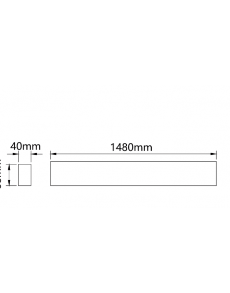 DAWN LED SVETILJKA LL40150 40/50/60W CCT CRNA 1,5 met