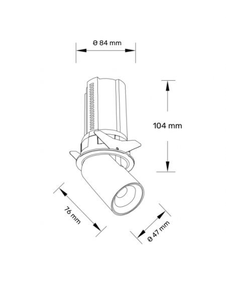 DAWN LED SVETILJKA V324 12W 3000K DIM CRNA
