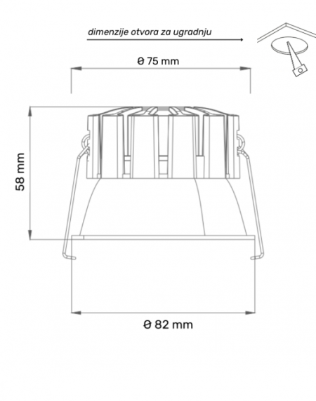 DAWN LED SVETILJKA XG-12 8W CCT BELA DIM