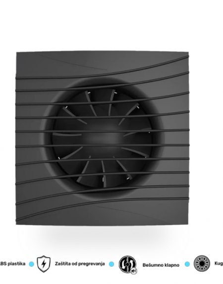 ERA VENTILATOR F100 SILENT 4C CRNI