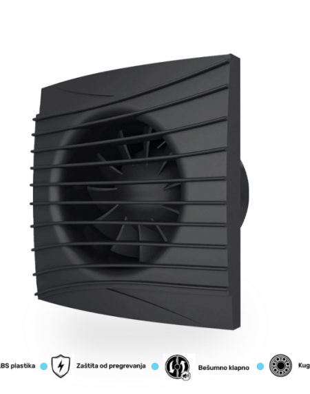 ERA VENTILATOR F125 SILENT 5C CRNI