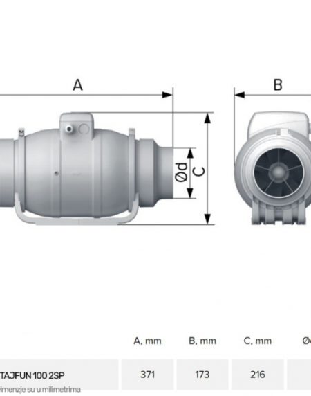 ERA VENTILATOR TYPHOON 100 TURBINA