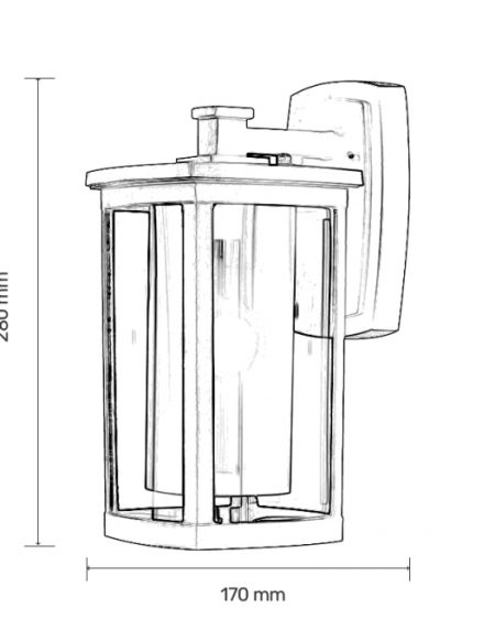 FENJER 1034 ZIDNI 1*E27 CRNI IP44