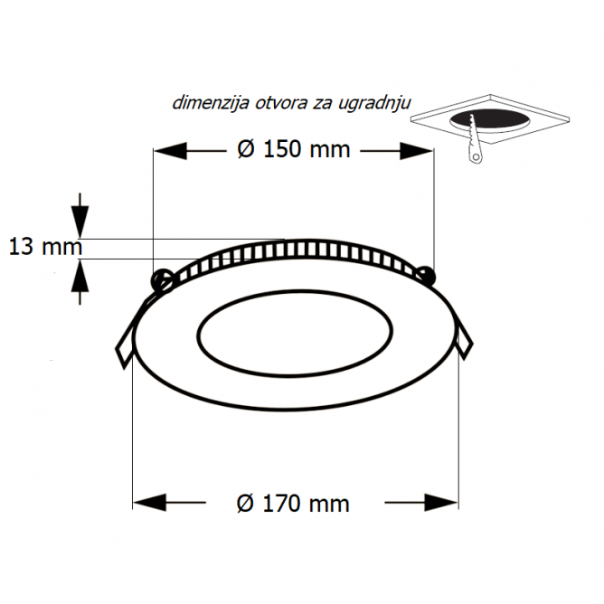 LED PANEL U/Z KNC1-12W 3000/4000/6000K