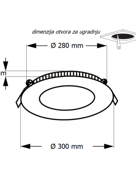 LED PANEL U/Z KNC1-24W 3000/4000/6000K