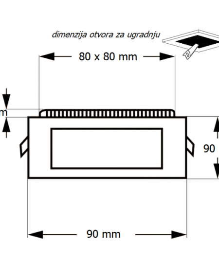 LED PANEL U/Z KNS1-03W 4000K