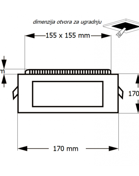 LED PANEL U/Z KNS1-12W 4000K