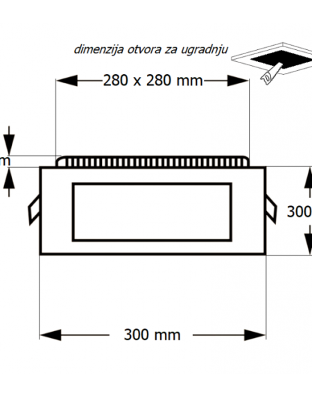 LED PANEL U/Z KNS1-24W 4000K