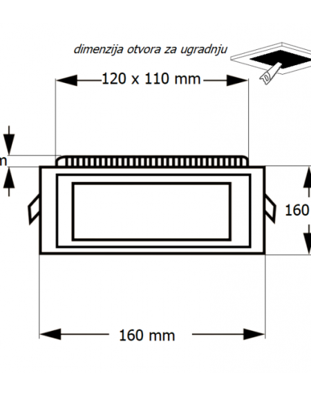 LED PANEL U/Z KNS2-12W 6500K