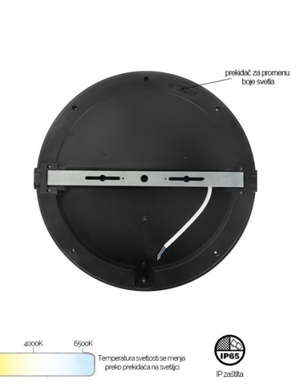 LED PLAFONJERA MONA-200-20W 3000/4000/6500K IP65 CRNA