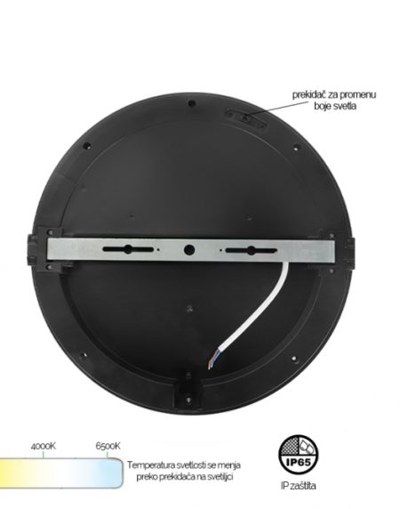 LED PLAFONJERA MONA-300-30W 3000/4000/6500K IP65 CRNA