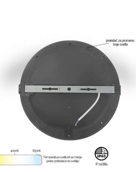 LED PLAFONJERA X09-200-15W 3000/4000/6500K IP65 ANTRACIT