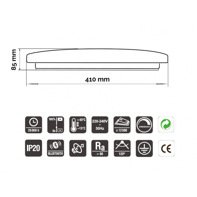 LED PLAFONJERA YL-CCT-010-24W RGB BLUETOOTH
