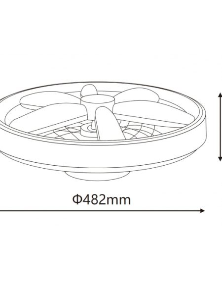 LED PLAFONJERA YL-FAN-G001 48W 2700K/4000K/6500K BELA DIMABILNA