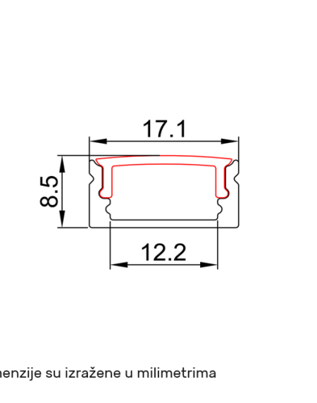 LED PROFIL LL-ALP002-R KOMPLET SIVI