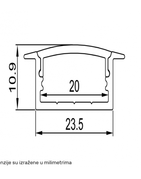 LED PROFIL LL-ALP013-R KOMPLET CRNI